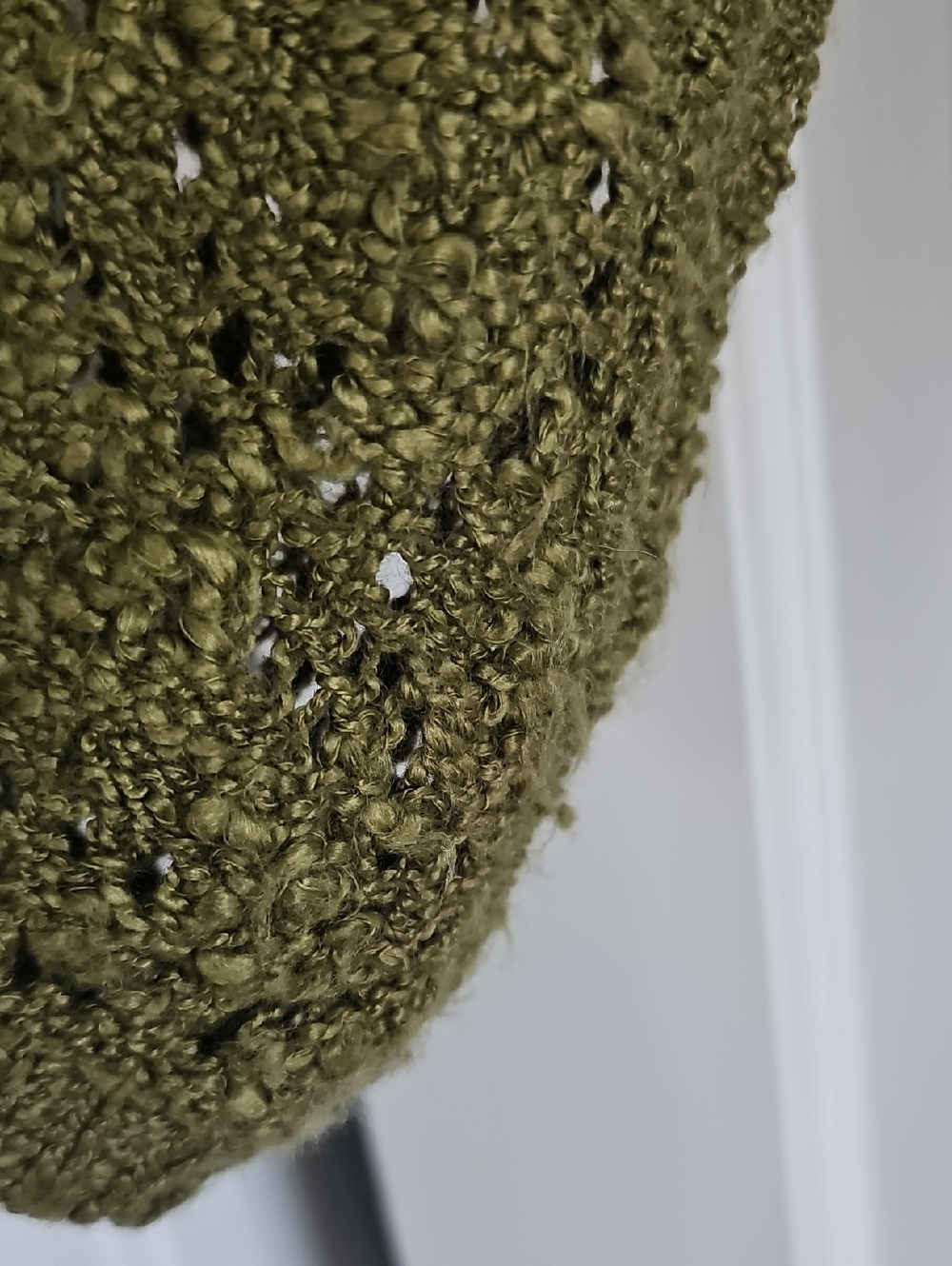 Angie Olive Crochet V-Neck Knit Sweater - Picture 5 of 7